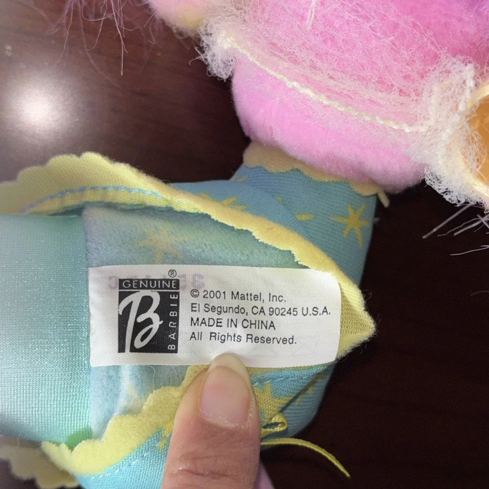 Vintage 2001 Mattel Barbie Pose Me Pink Poodle Pet Dog Plush Toy 3541WC
